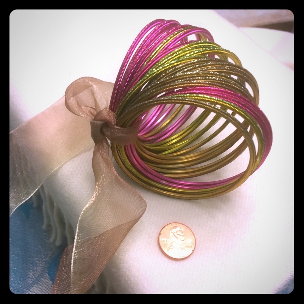 Multicolor Glittery Indian Bangles Bracelet J-116